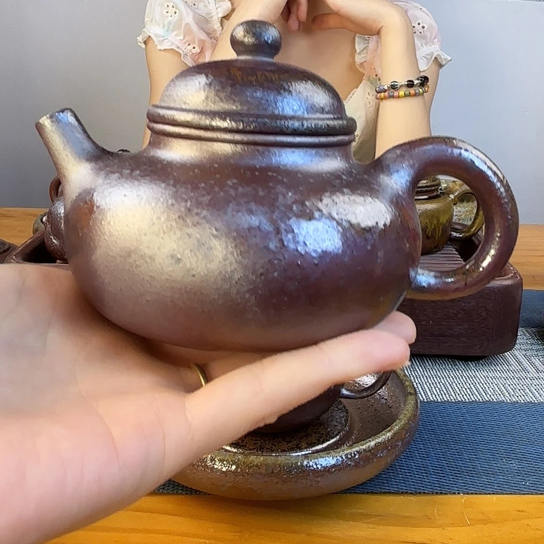 茶壶紫砂柴烧紫砂容天壶