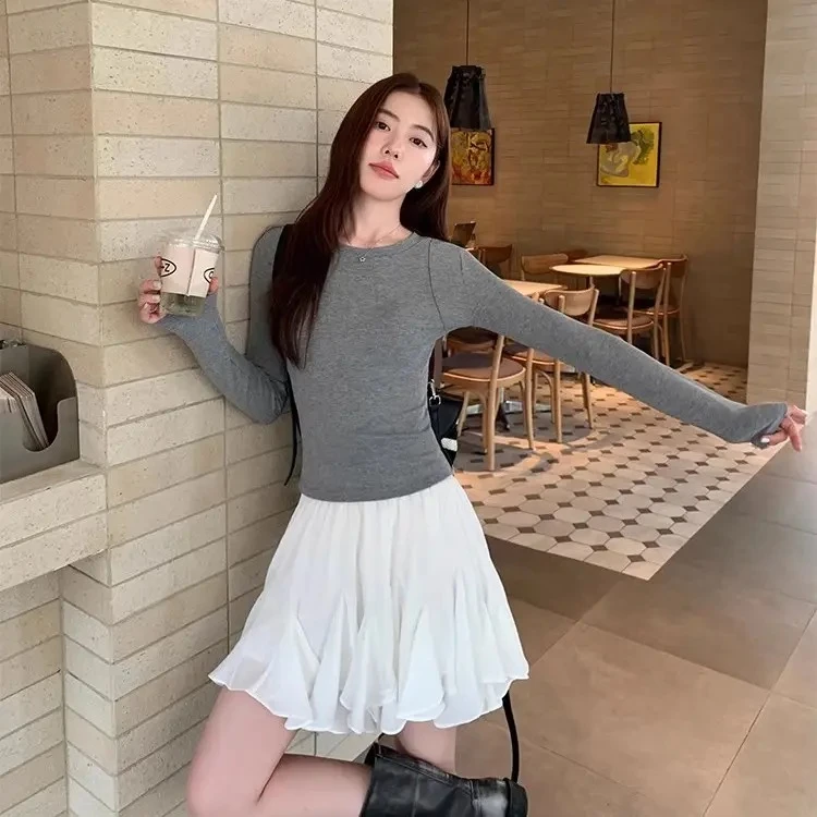 YOYO GALI/由由加莉半身裙女减龄高腰显瘦设计感韩版不规则短裙子