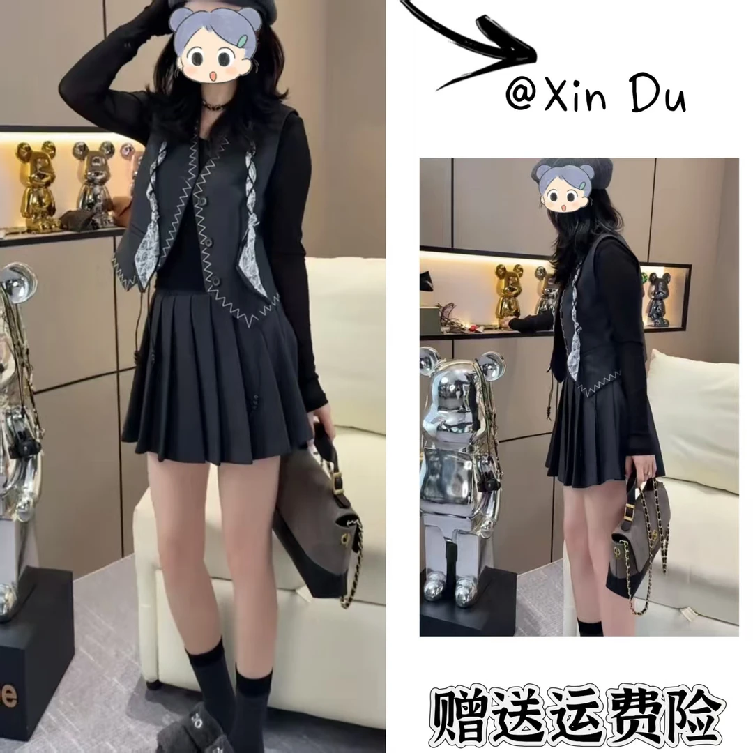 2025秋季新款时尚显瘦气质女士网红洋气三件套百搭款D22086