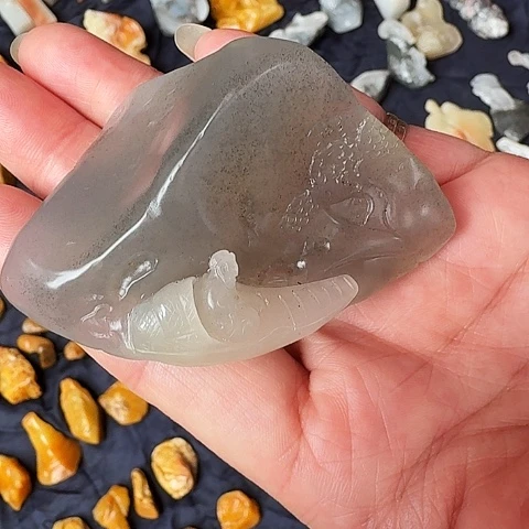 尼***哥寿山石寿山天蓝冻