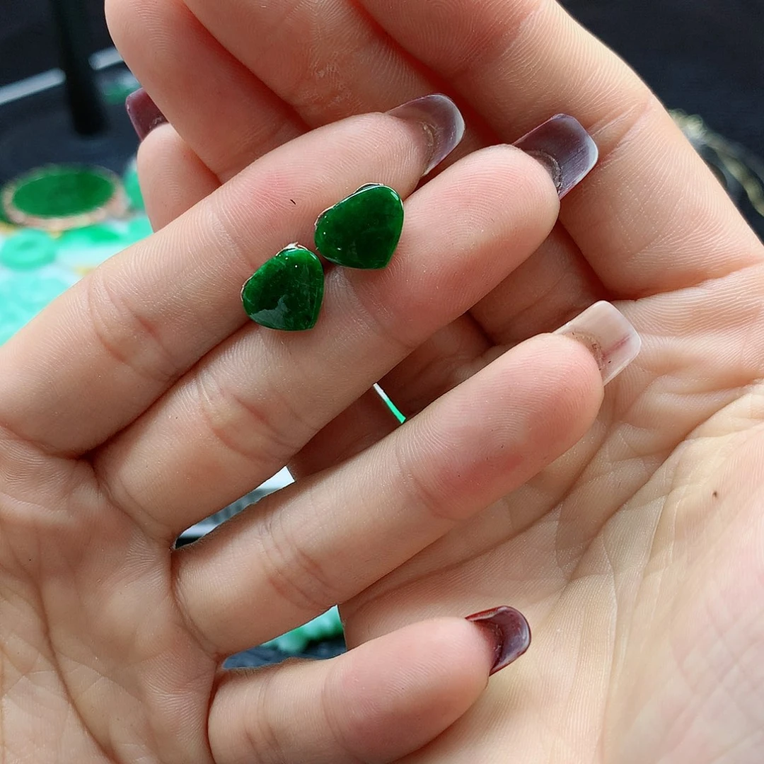 【闪购商品】翡翠耳饰银S925镶嵌，