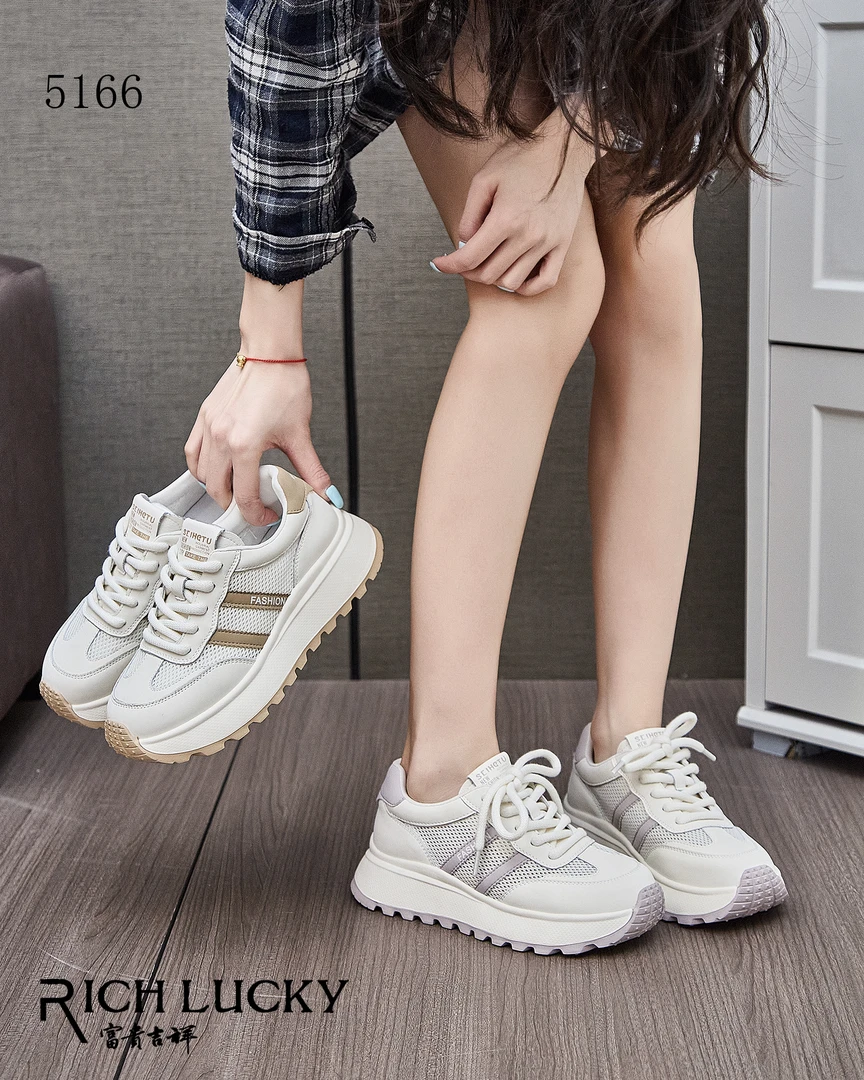 秋季时尚休闲鞋insFASHION拼色鞋子老爹鞋百搭网面薄款春季