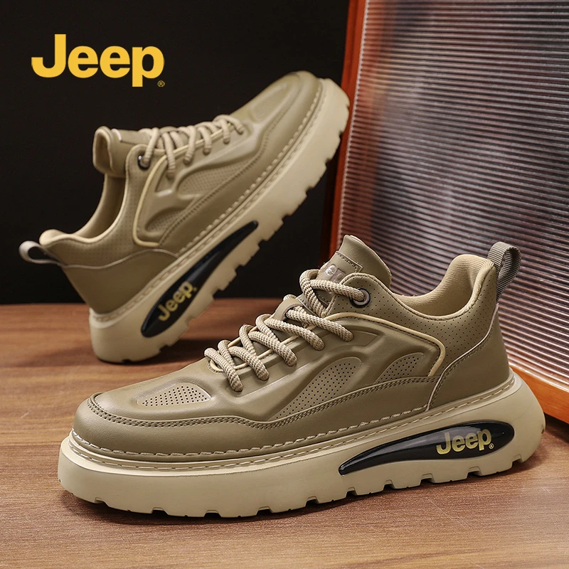 JEEP男鞋2025冬季英伦风时尚潮流休闲工装马丁靴男士低帮运动板鞋