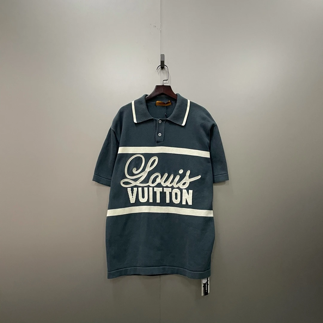 95新 LouisVuitton/路易威登 字母印花logo拼色polo衫 M码/10300/