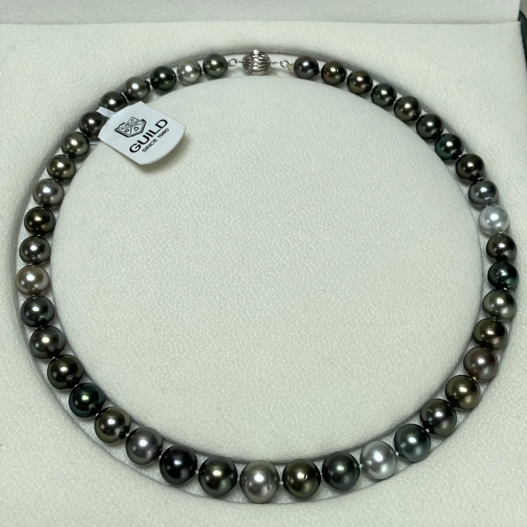 金海祥大溪地黑珍珠项链时尚男女可戴莫兰迪满串项链*多样发一