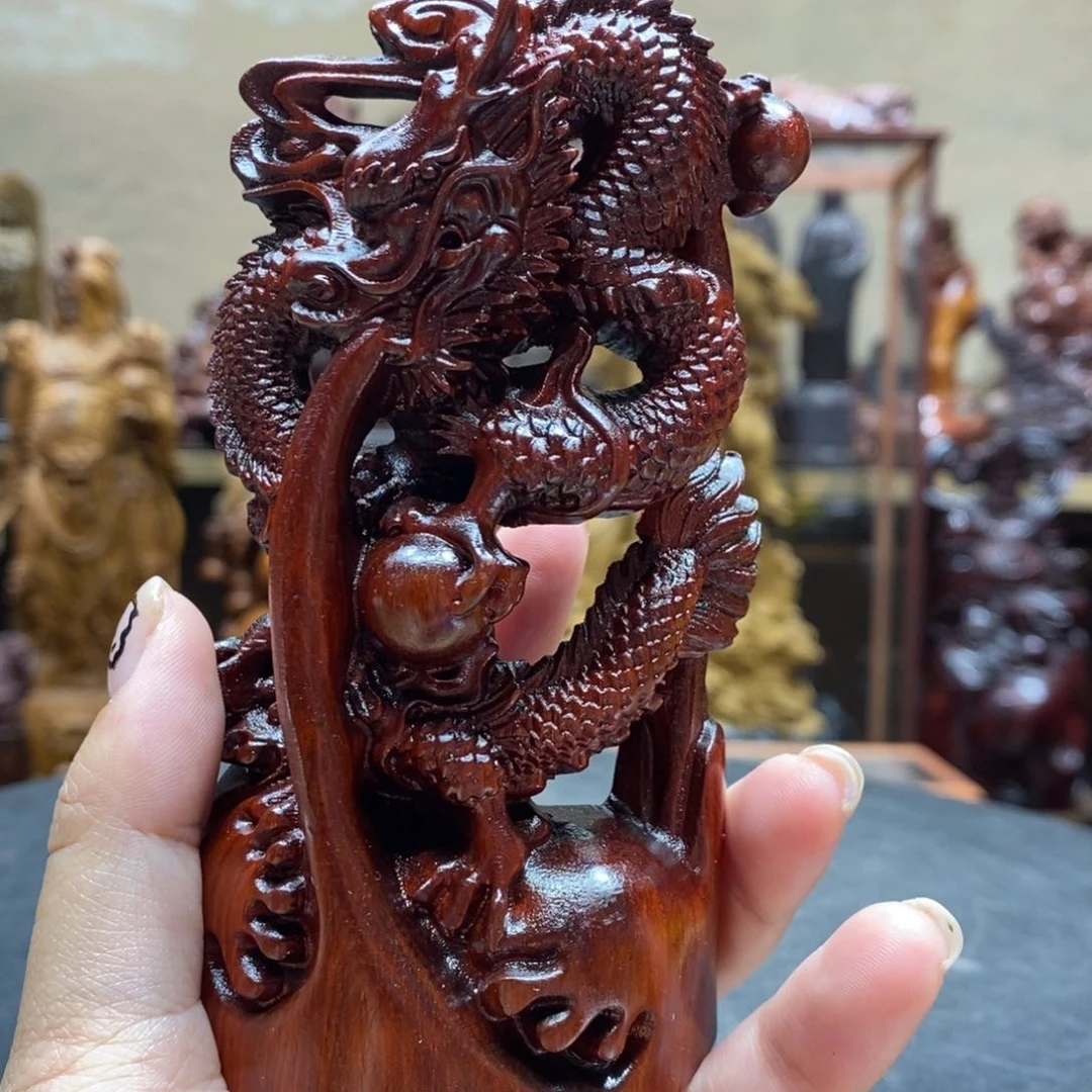 木小叶紫檀龙摆件
