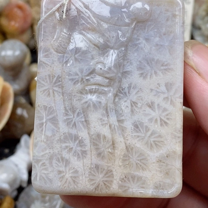 颈饰未镶嵌硅化珊瑚（珊瑚玉）有瑕
