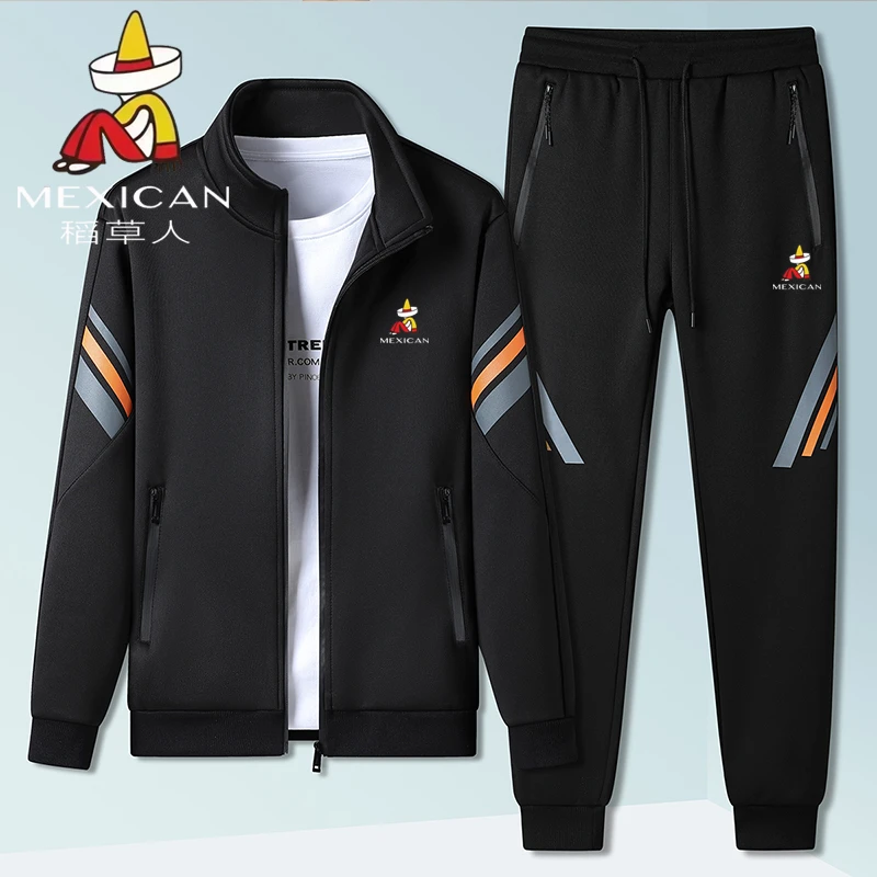 专卖立领长袖休闲男士套装爆款2025新款潮流男装