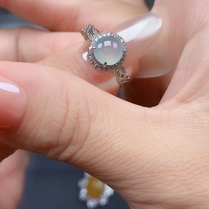 翡翠银S925镶嵌戒指