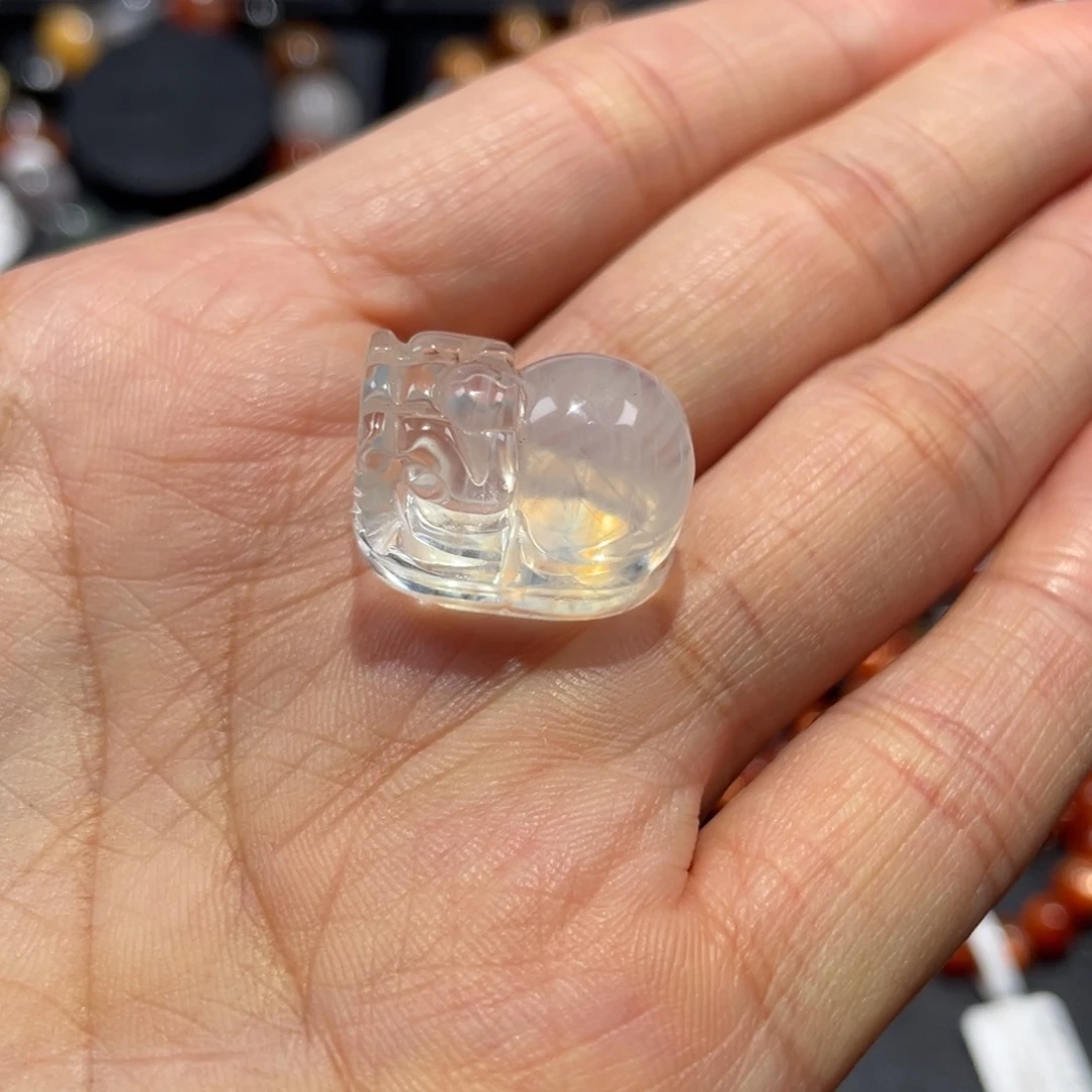 足金镶嵌吊坠(不含链)水晶蓝针貔貅