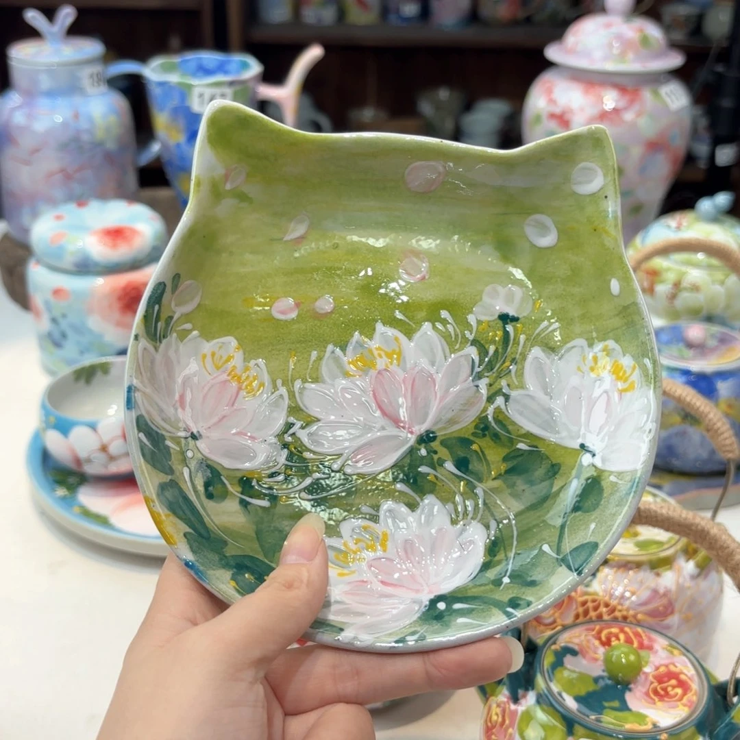 景德镇手绘高温釉下彩陶瓷茶具
