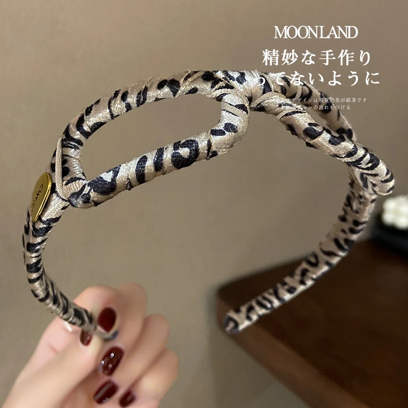 韩系豹纹眼镜发箍复古时尚发卡高级感细款发捆洗脸压发头箍头饰女