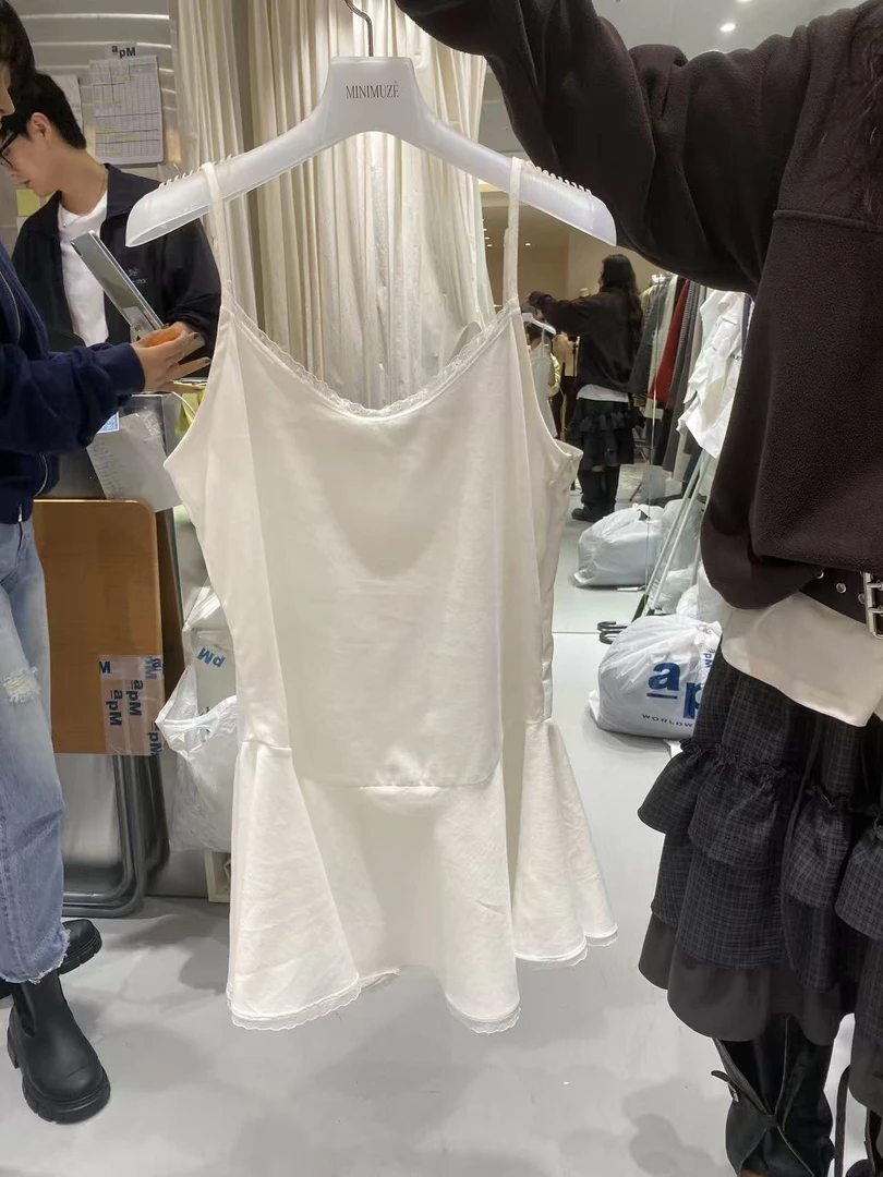 韩国东大门正品女装时尚蕾丝拼接吊带连衣裙092427（NO退NO换）