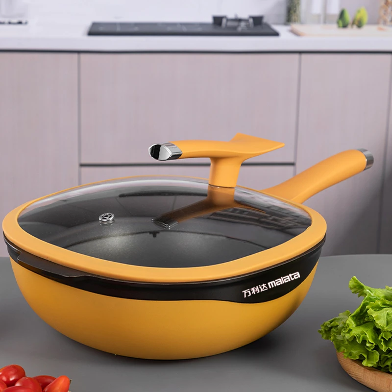 迈巴勒同款【万利达】钛极岩铸不粘炒锅家用炒锅多用锅超强不粘锅