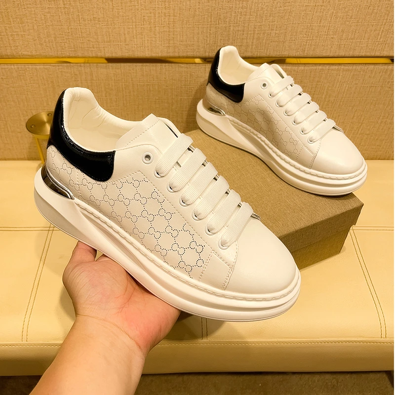 增高小白鞋男真皮夏季2025新款韩版百搭轻便运动板鞋厚底休闲透气