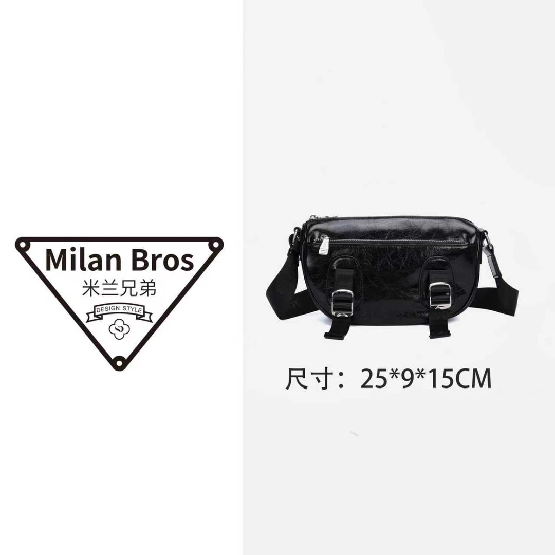 【米兰兄弟】GUQIQI/古旗琦休闲时尚软皮针扣斜挎包GQ1120