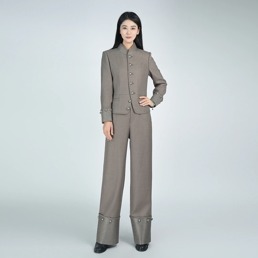 浒城古娘国风羊毛精致高定女秋风微澜套装HCSS050883+HCSS050885