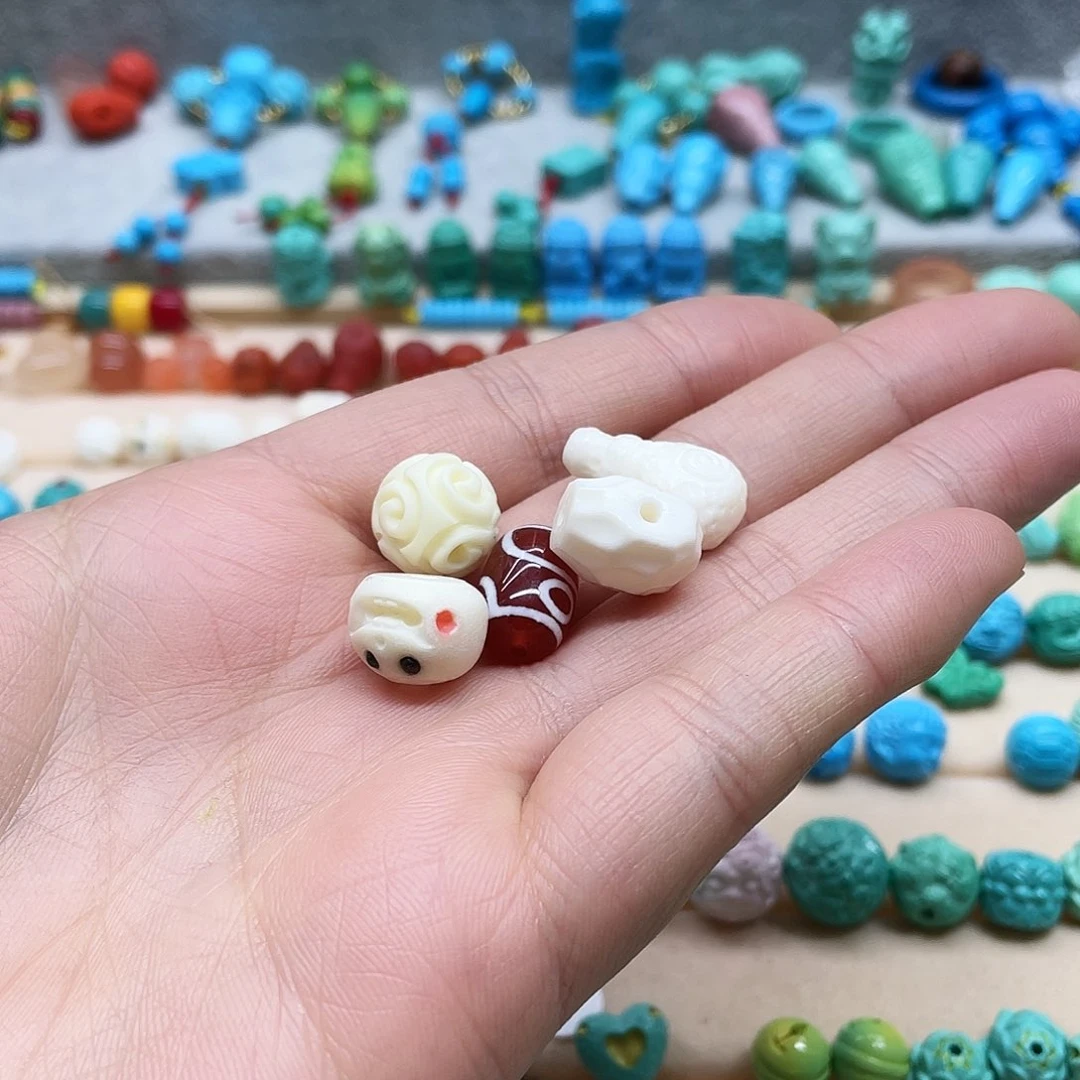 无非金属雕刻珠三通珠子