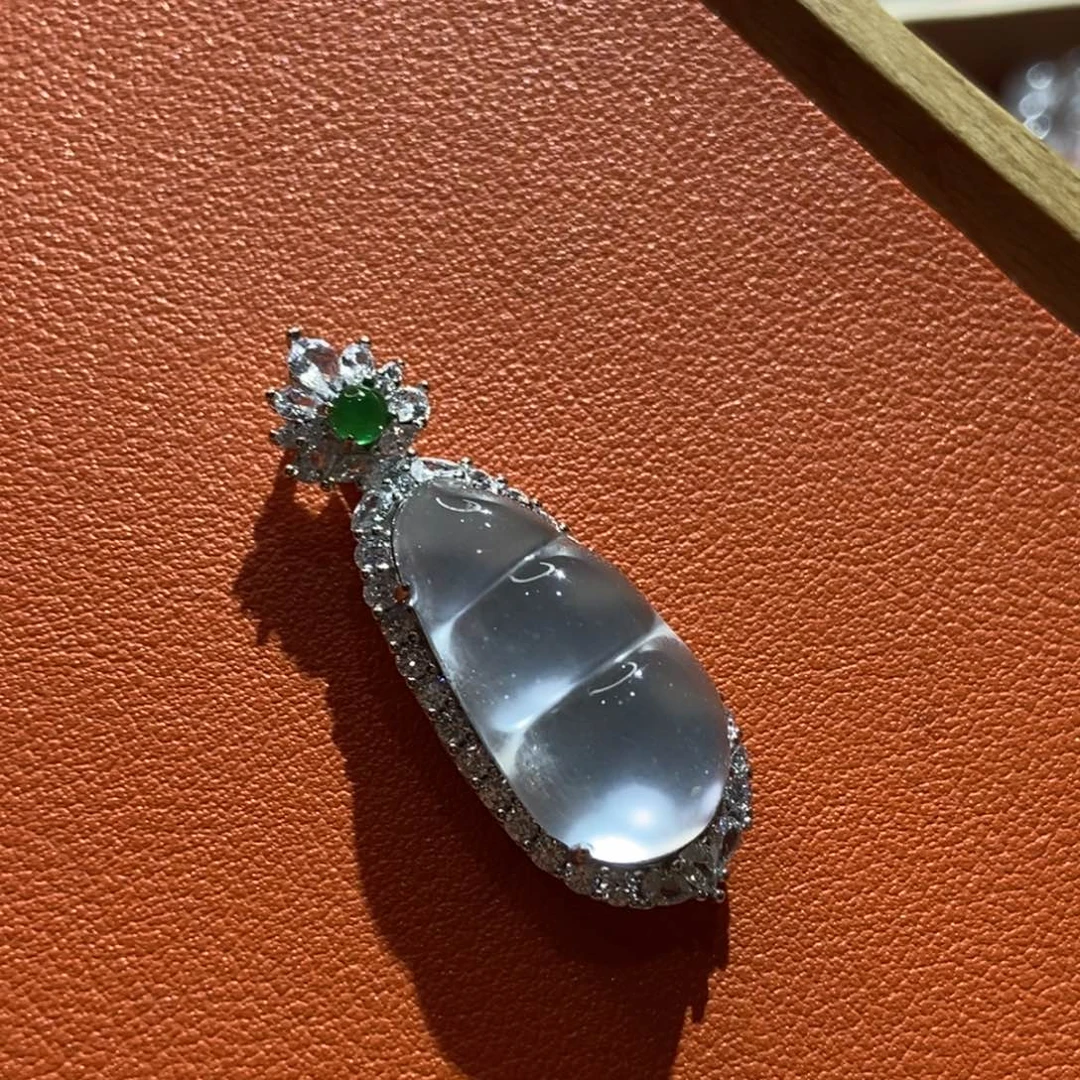 石英质玉银S925镶嵌颈饰