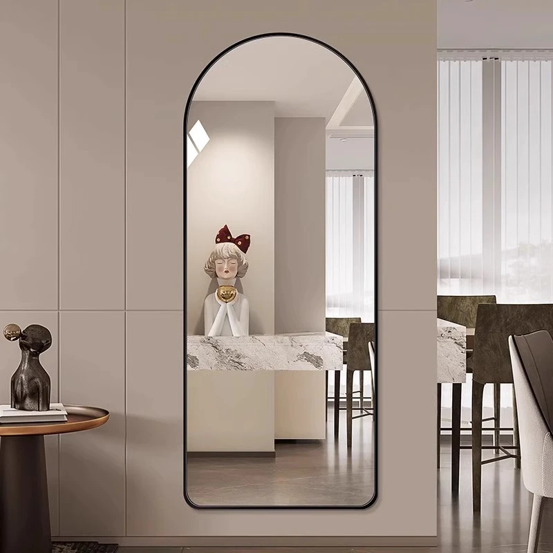 免打孔挂墙全身镜子家用拱形壁挂式穿衣镜贴墙不占空间简约试衣镜