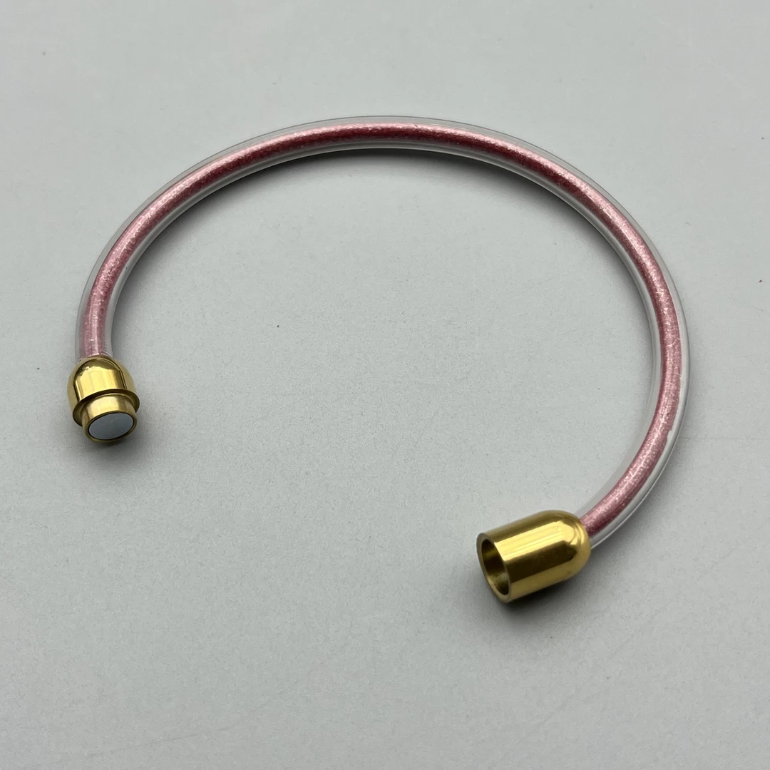 含辰砂工艺品ZC535 手工透明设计款开口装砂手镯