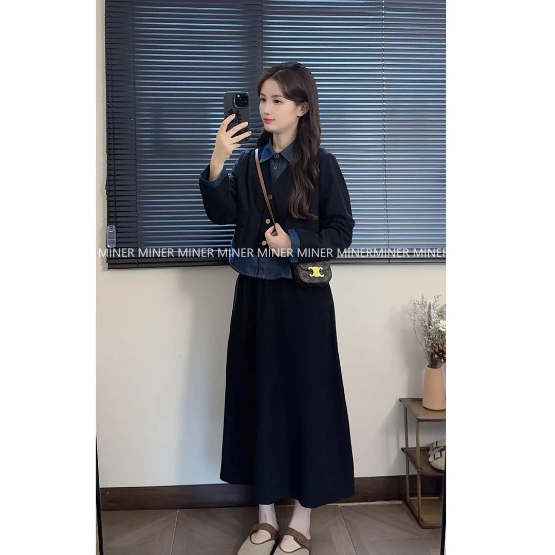 【敏儿家】竹节牛仔欧绒棉高级感两件套#258121