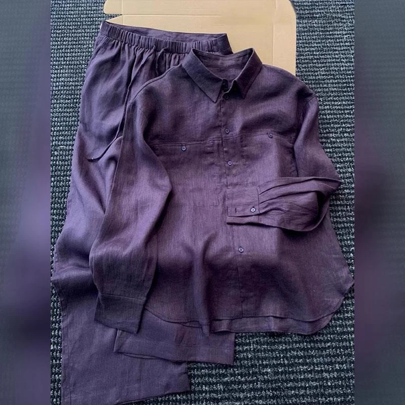 300斤加大码早秋季老钱风高端套装男休闲运动衬衫时尚百搭两件套2