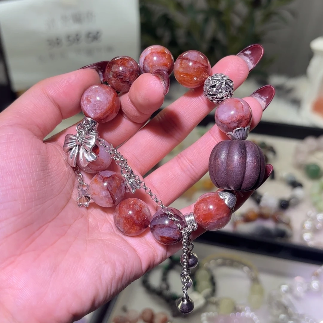 烟晶银S925镶嵌手链