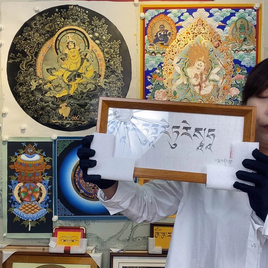 卷轴画纯手绘（黄财，绿度，观音，文殊）唐卡34.5*17.5厘米左右