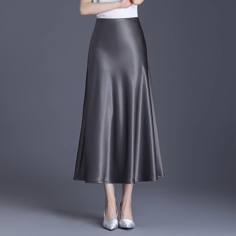 醋酸缎面丝滑鱼尾裙高腰显瘦半身裙夏季垂感裙子中长款一步包臀裙