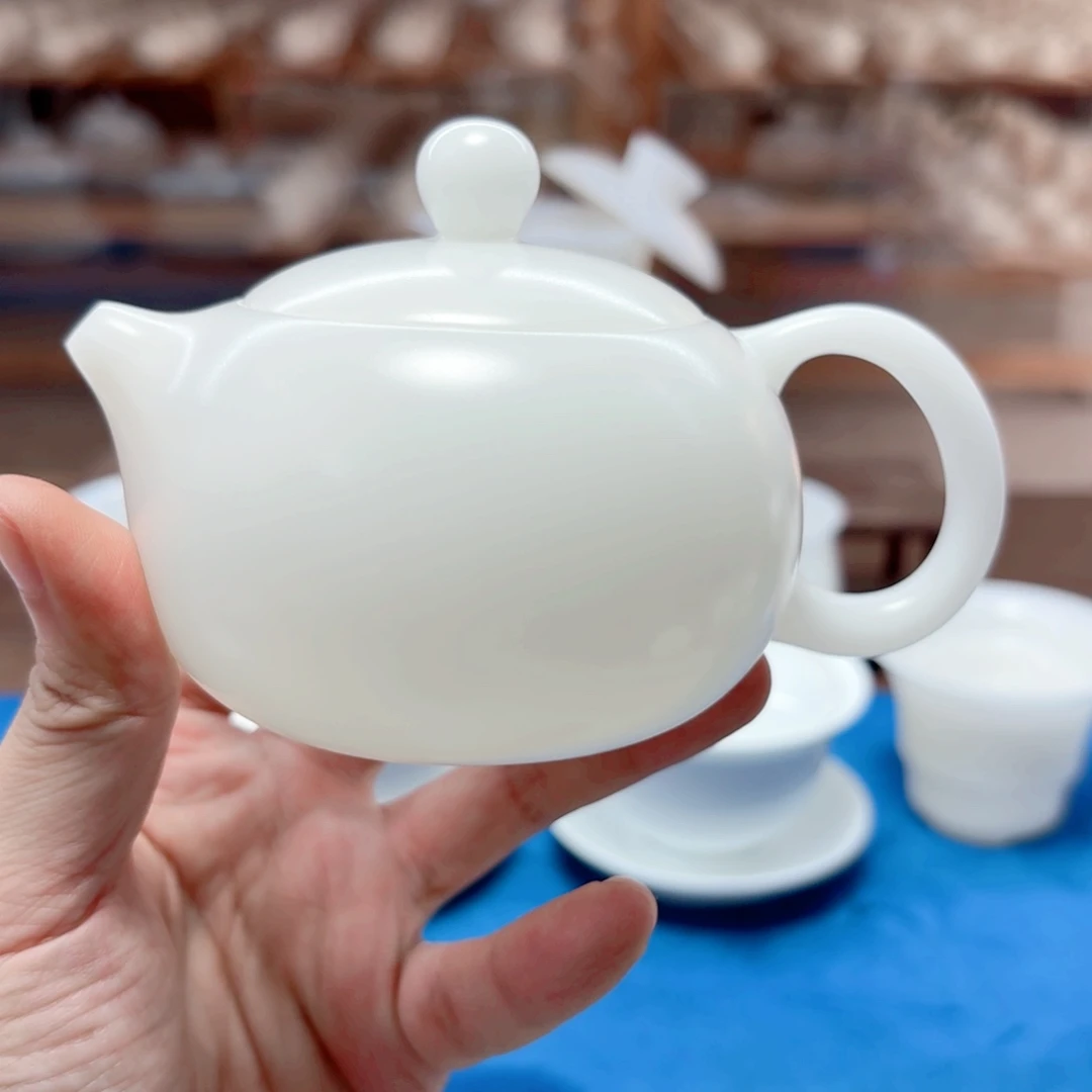 素烧璞玉冰种玉瓷茶具工厂