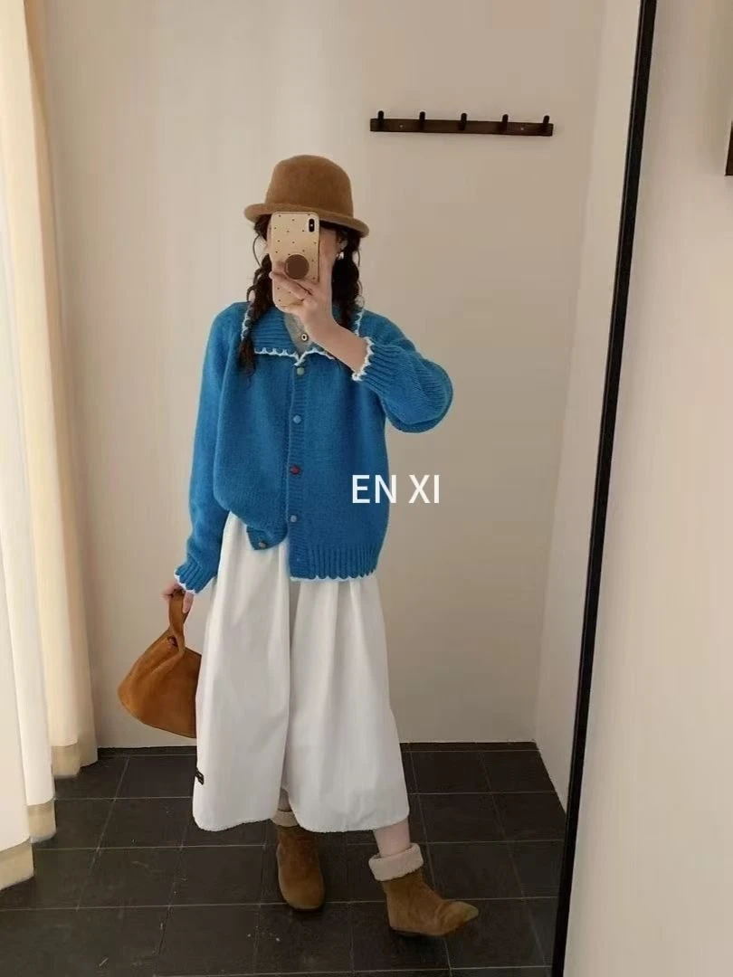 【五彩宝石】厚款毛衣开衫学院风百搭针织女装上衣宽松休闲EX0829