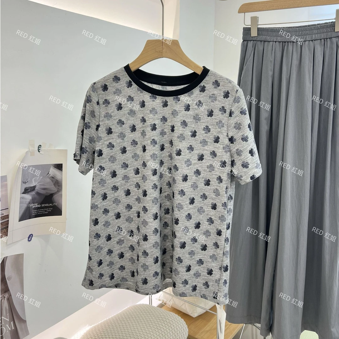 太百搭了~新款透气舒适女士气质新款韩版休闲短袖T恤58001