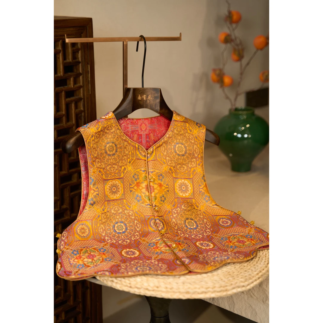 【红八达运】新款宽松显瘦优雅轻奢气质印花百搭开衫马甲V25C522