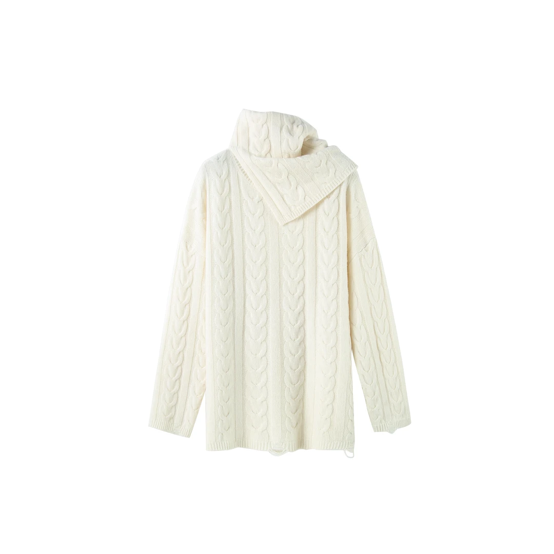 【DAXIU轻奢】白色时尚百搭打底女士长袖针织衫-2850