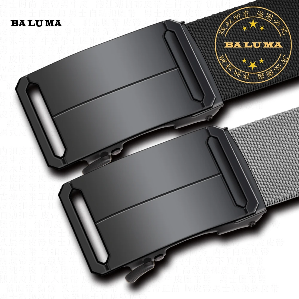 【舒适升级】男士高弹力尼龙自动扣战术腰带中青年休闲帆布皮带