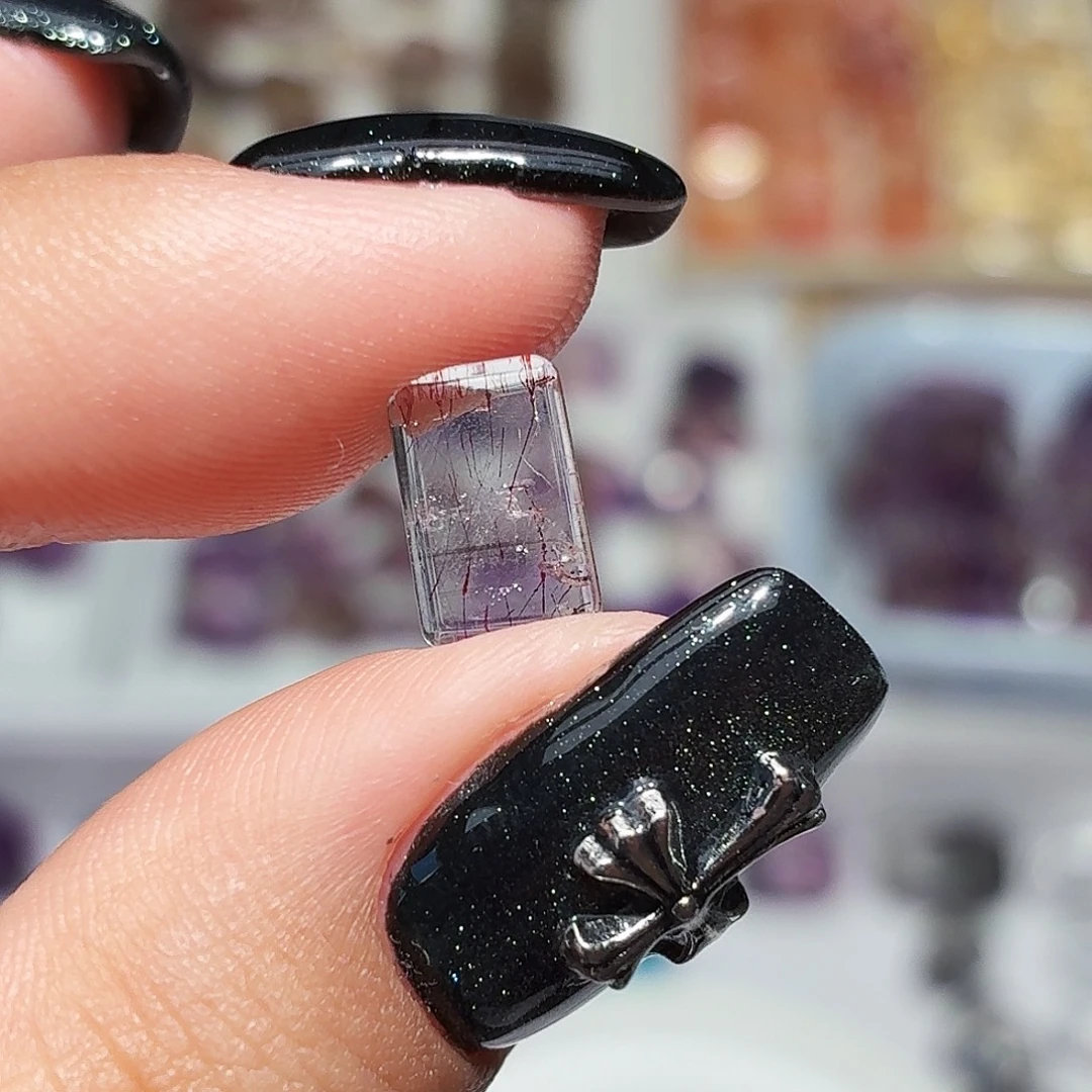 珠宝半成品水晶未镶嵌方块紫超七