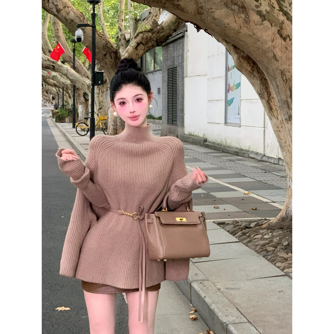 【萌萌定制】●【古堡暮色】（送腰带）Q4MY7560A半高领毛衣预