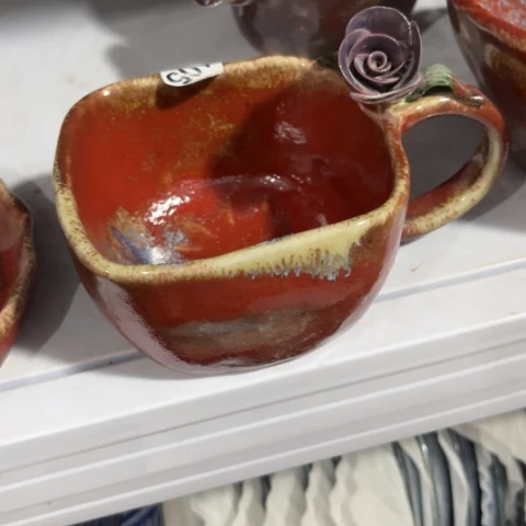 碗手工手捏咖啡杯壶承