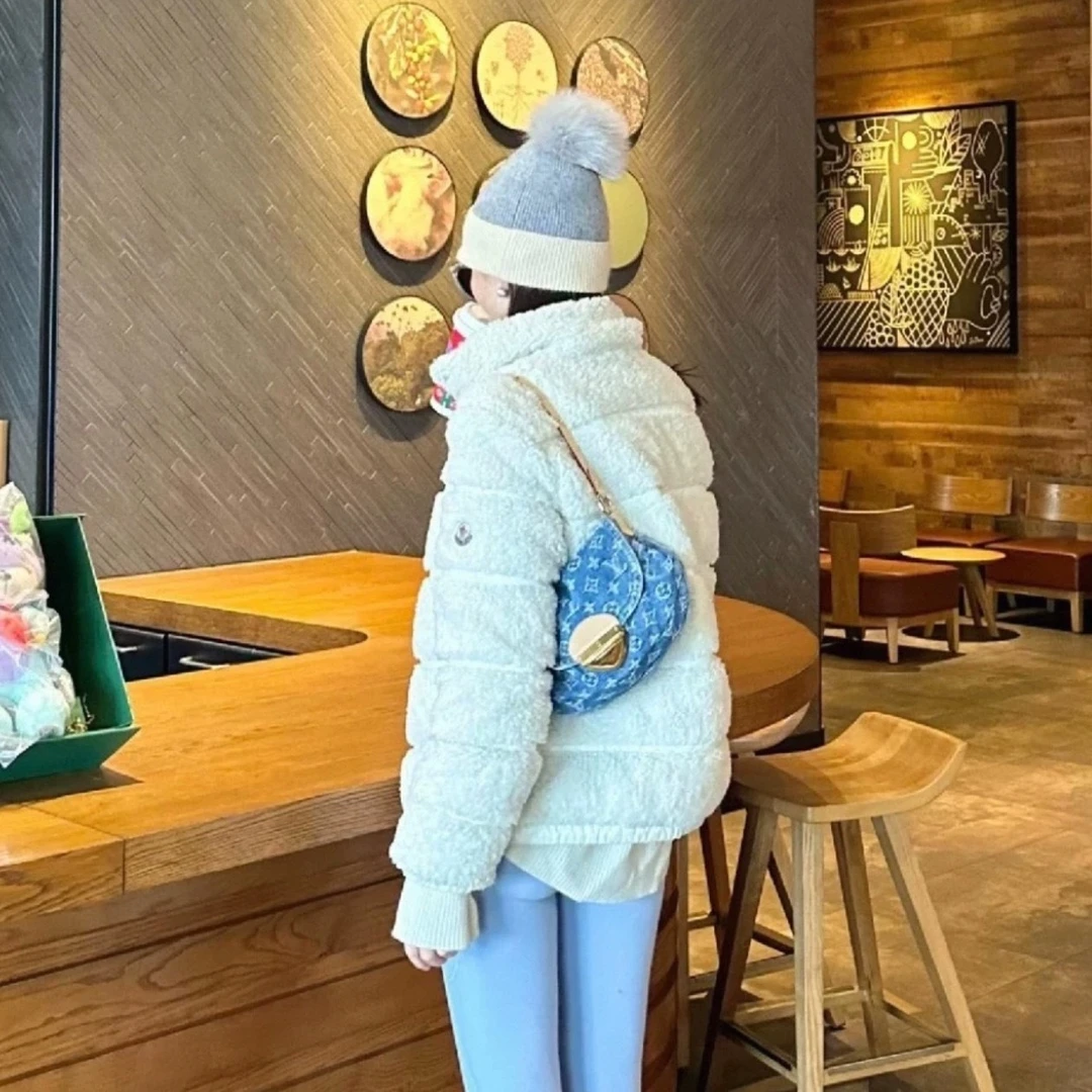 未使用 MONCLER 毛绒拉链羽绒 白色/0