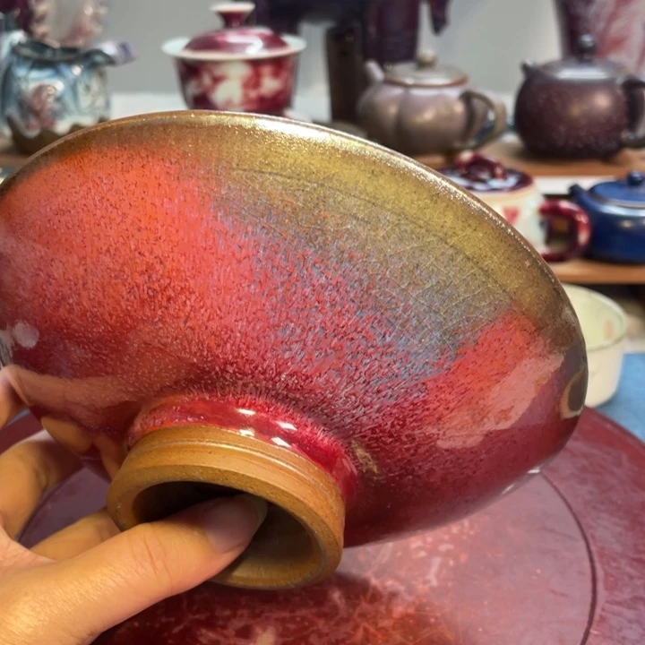 摆件钧瓷煤烧宋制果盘壶承