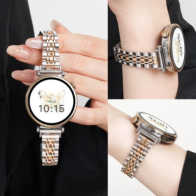 满天星钢带适用华为手表GT5表带女GT4手表夏日透气不锈钢表带表带