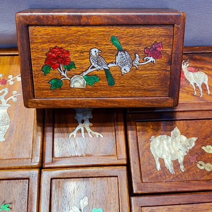 猫***囍木小机关盒花鸟木木木木