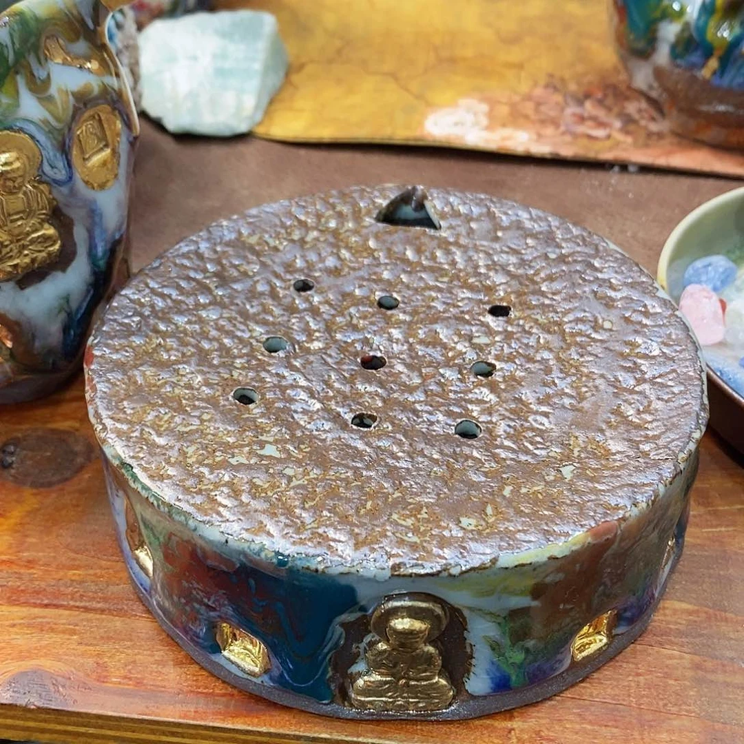 粗陶志野柴烧茶器