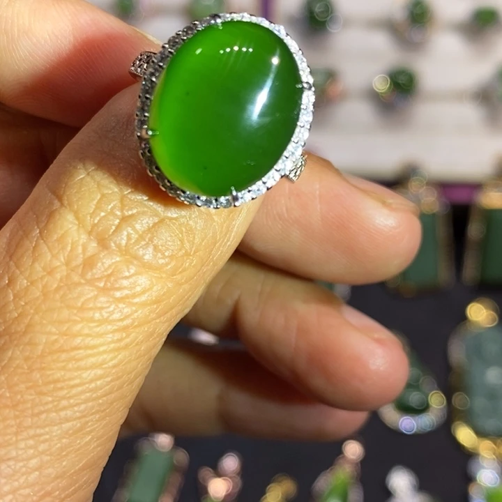 和田玉（碧玉）银S925镶嵌颈饰