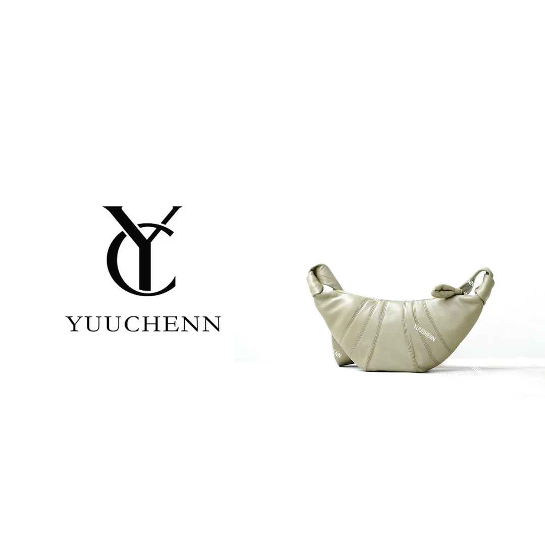 YUUCHENN【牛角包】进口羊皮40cm原创设计高定真皮包 HH6338