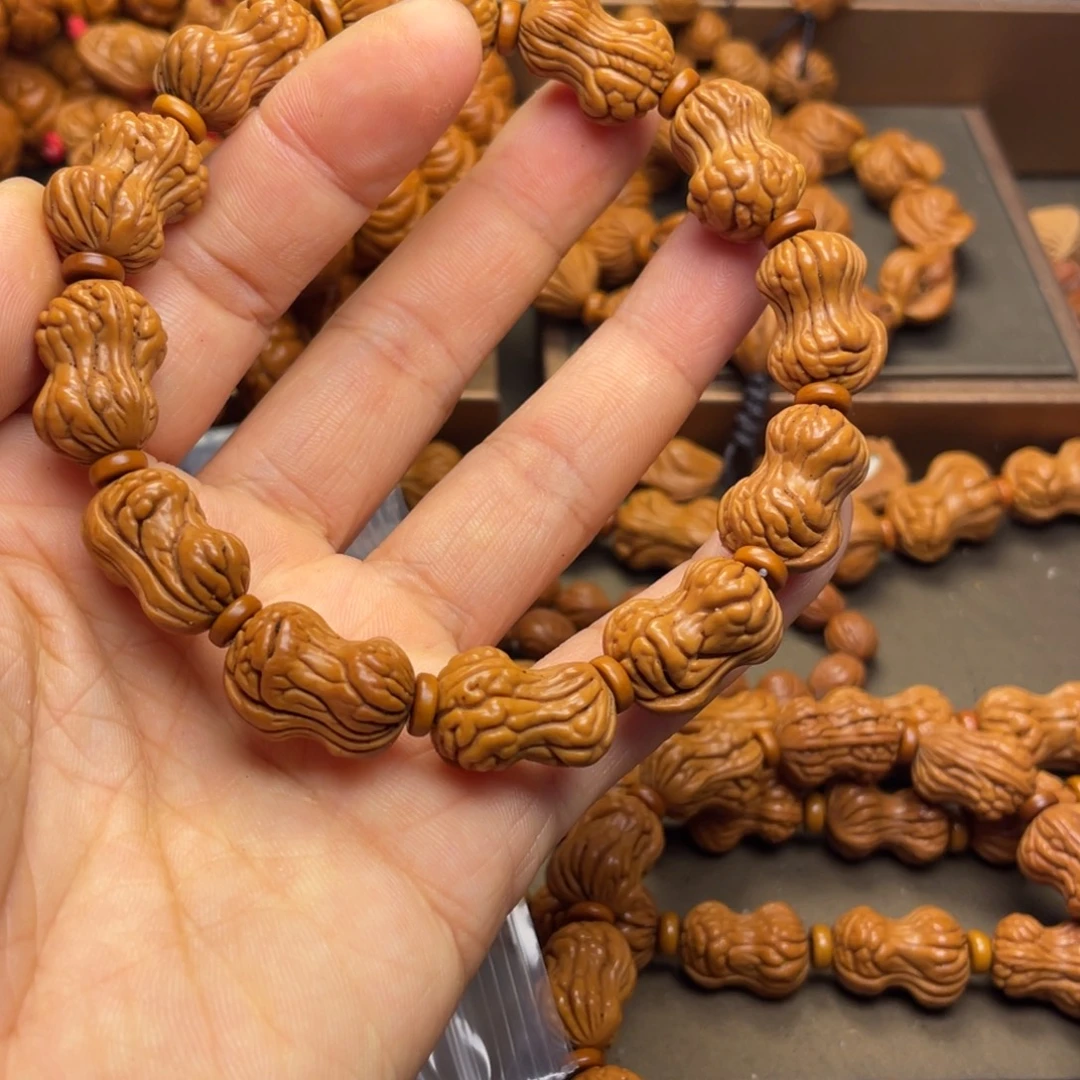 小***张桃核手串龙纹桃核19