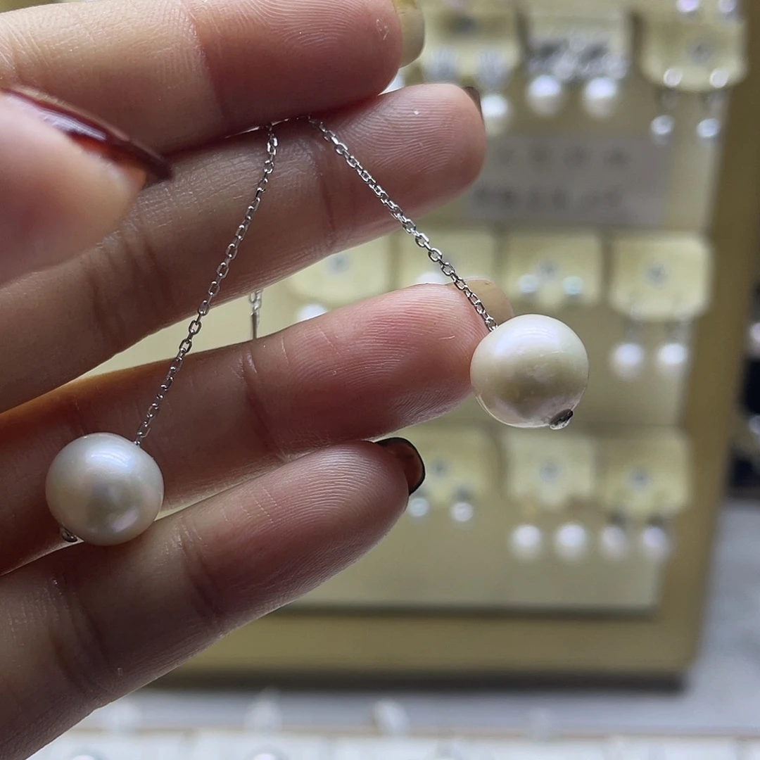 淡水珍珠耳饰银S925镶嵌