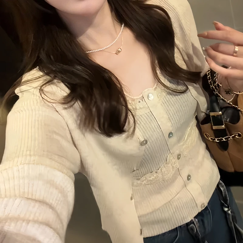 高级感优雅气质针织衫女2025年春秋新款修身百搭显瘦舒适针织上衣