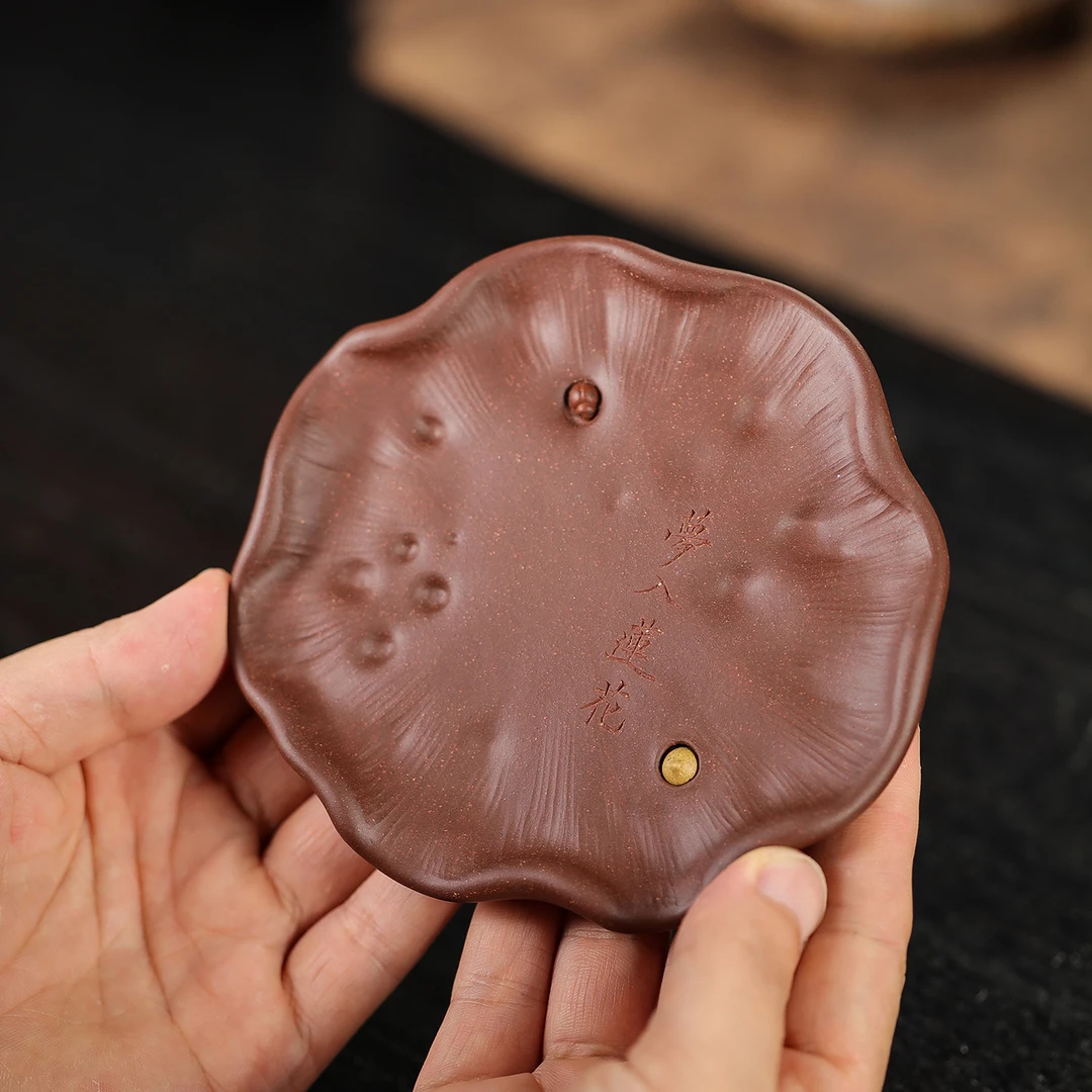 砂宴 张月/莫逐 紫泥梦入莲花壶承杯垫 原矿紫砂全手工制作